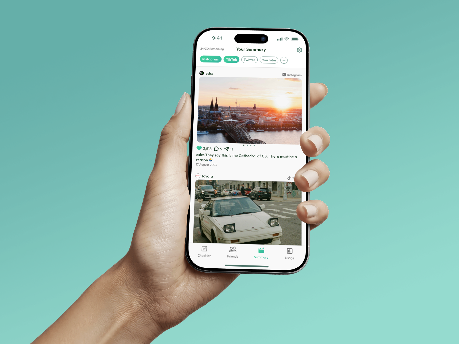 Check It interface preview for phone usage statistics