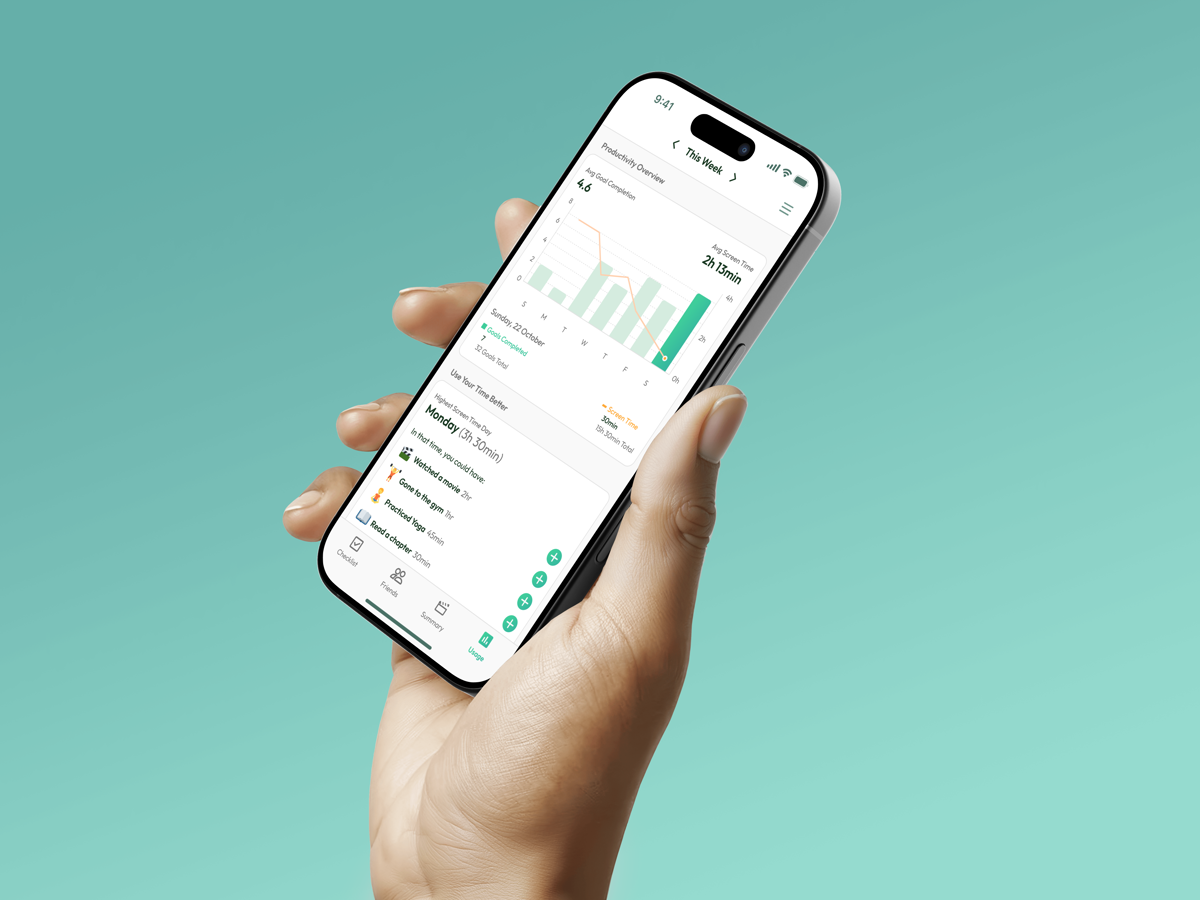 Check It interface preview for phone usage statistics