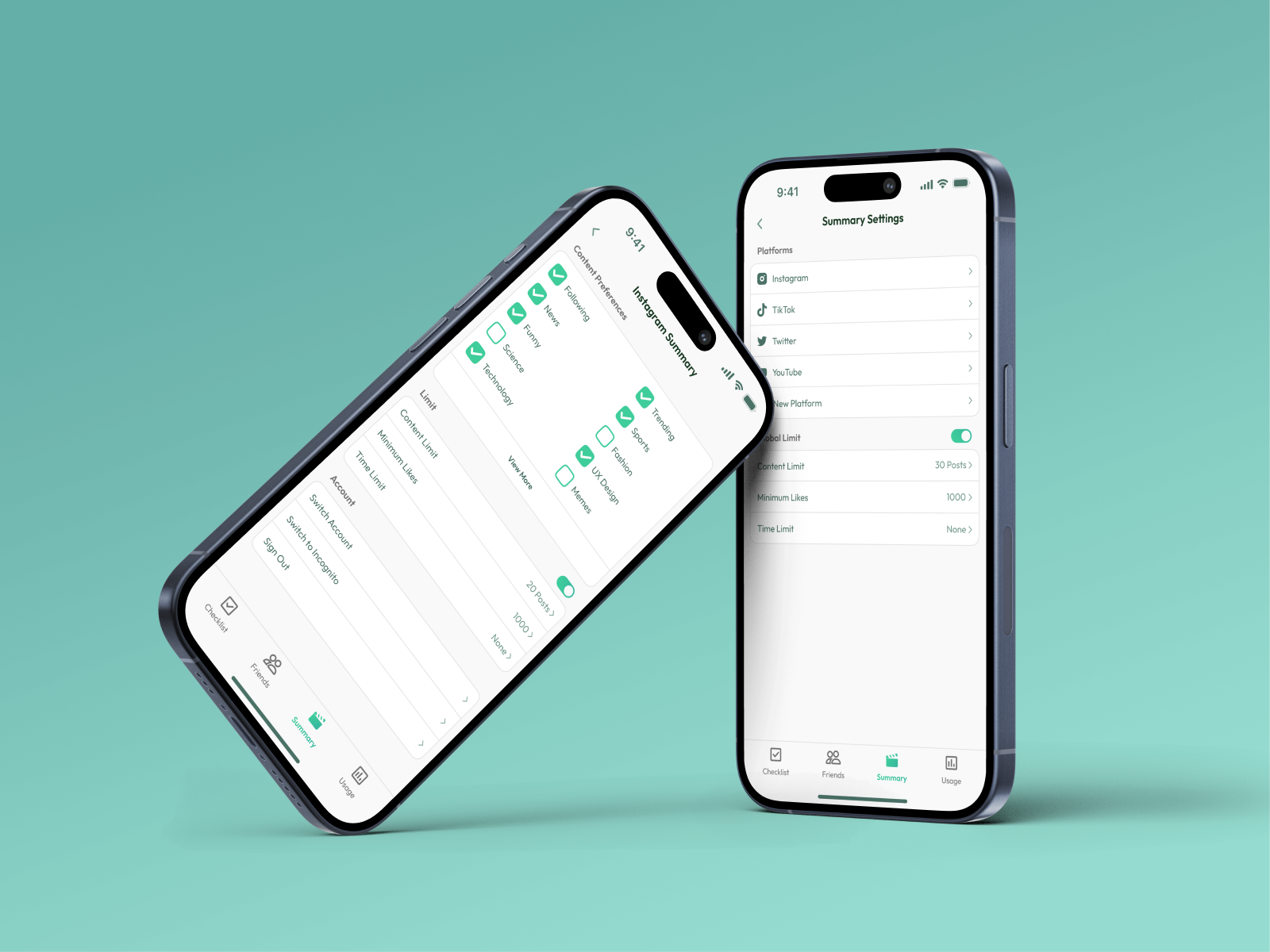 Check It interface preview for motivating friends