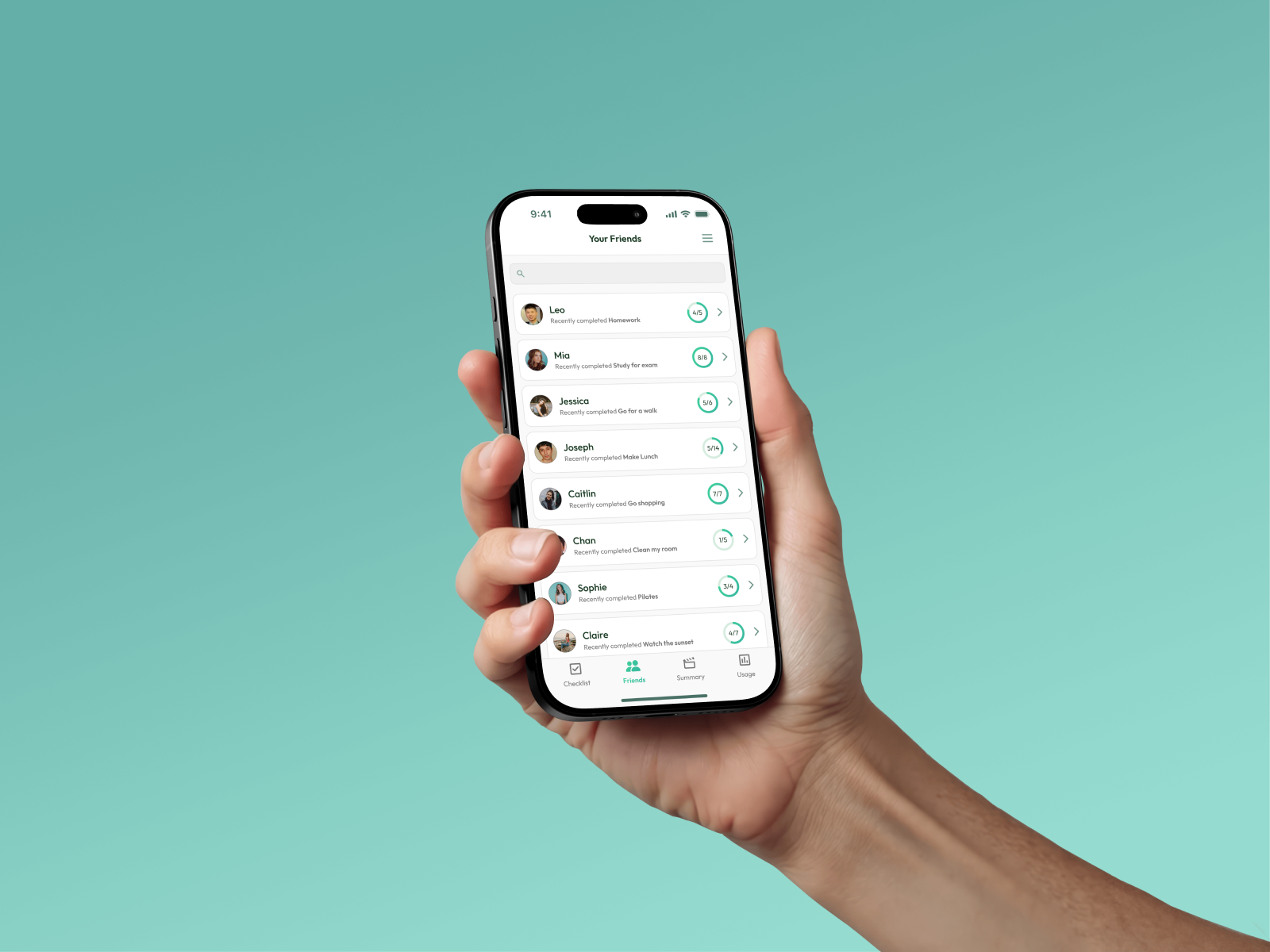 Check It interface preview for friend reminders