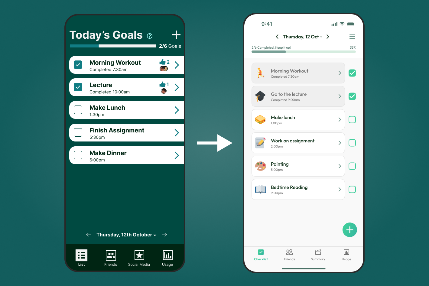 Check It final iteration overview showing the redesigned interface