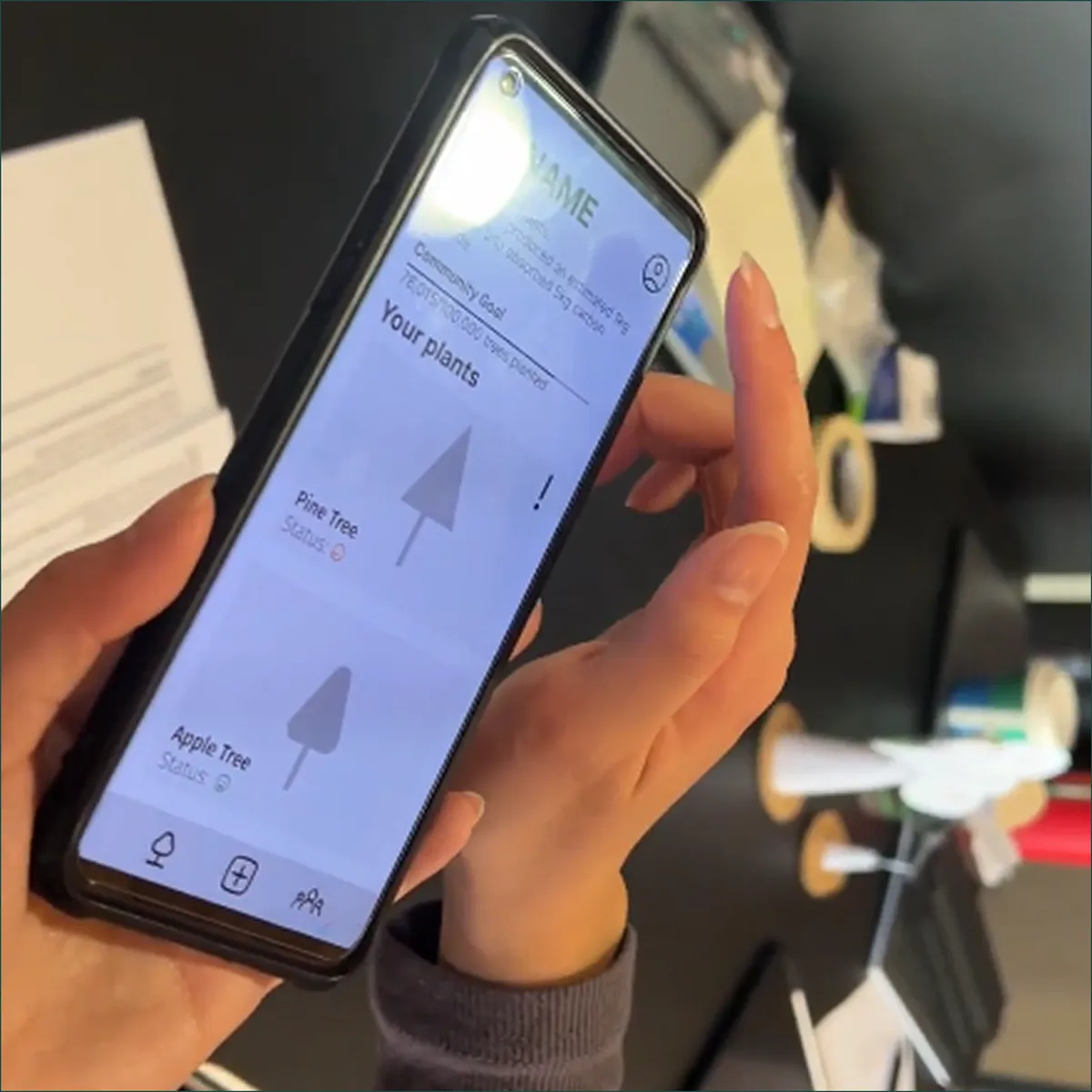Mid-fidelity prototype home screen