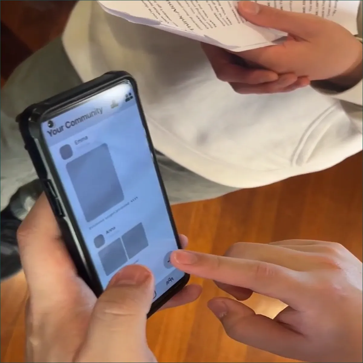 Mid-fidelity prototype community and sharing flow