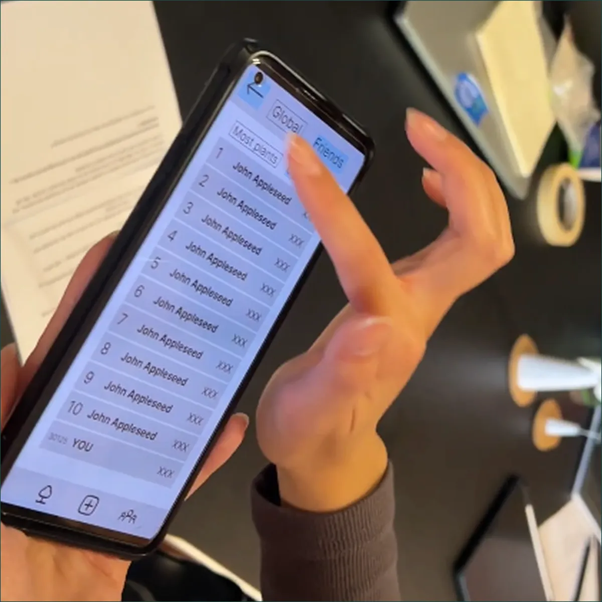 Mid-fidelity prototype community features