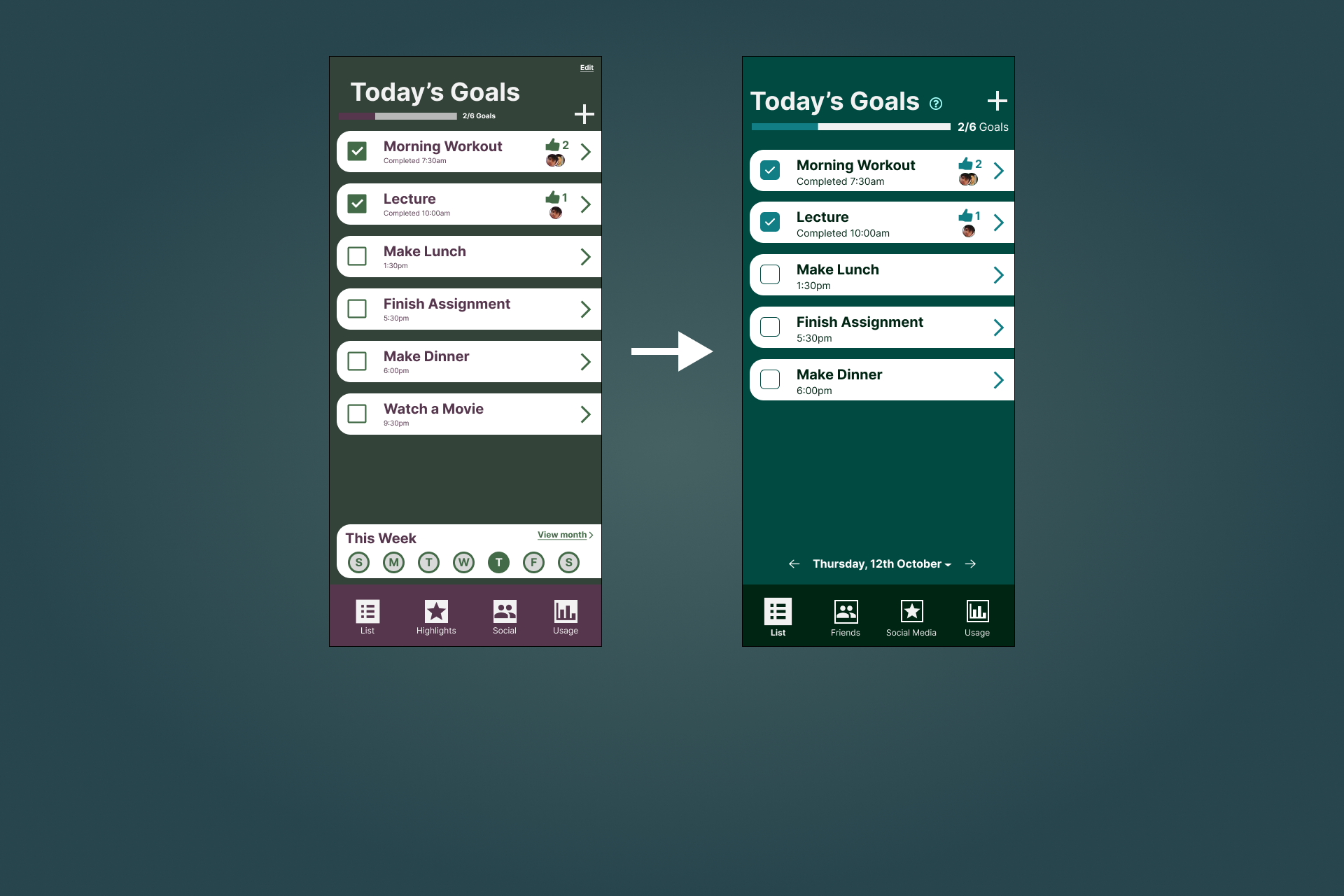 Check It interface preview for updated colour palette