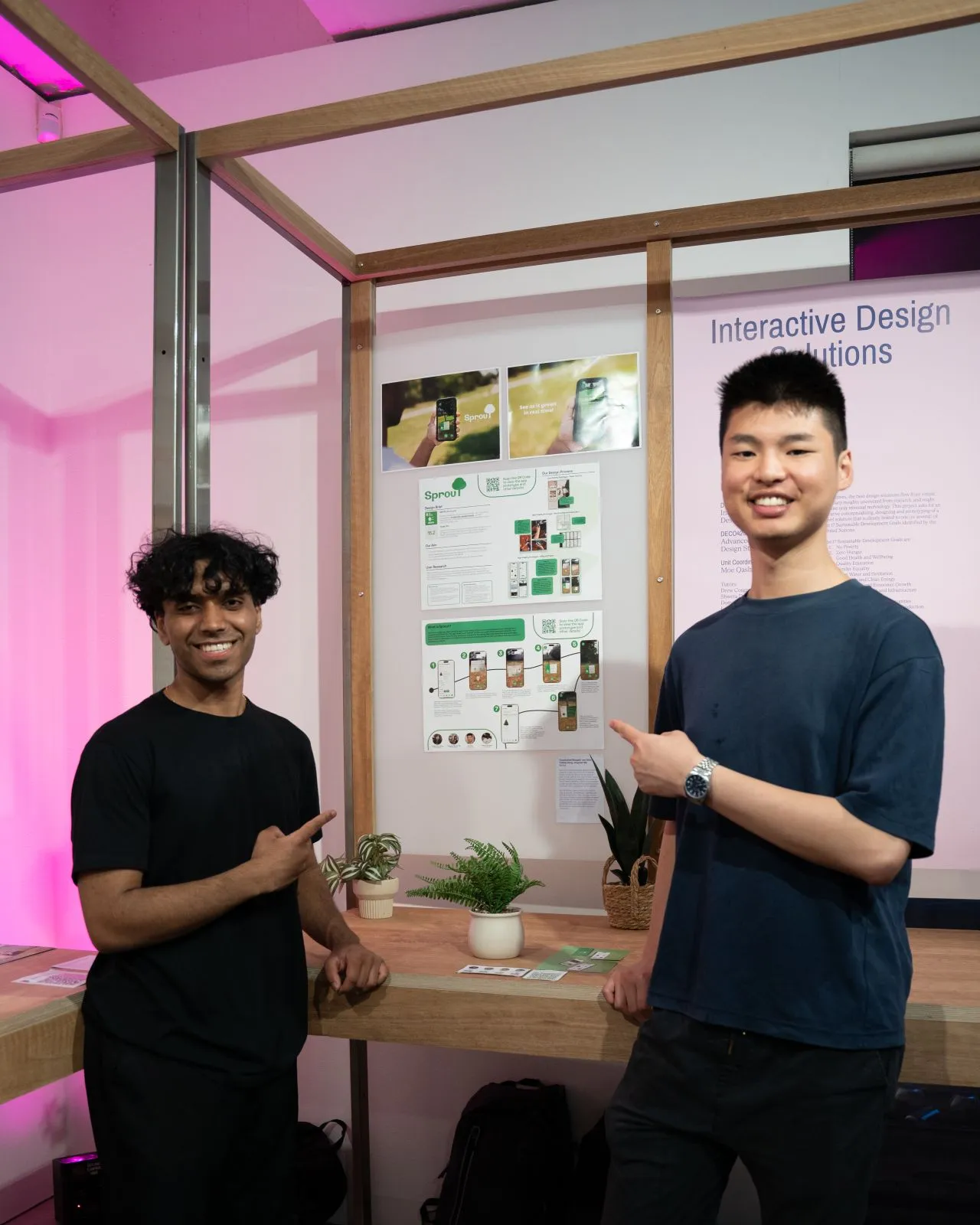 Me and my teammate (Chandrahas) showing off our project (Sprout)